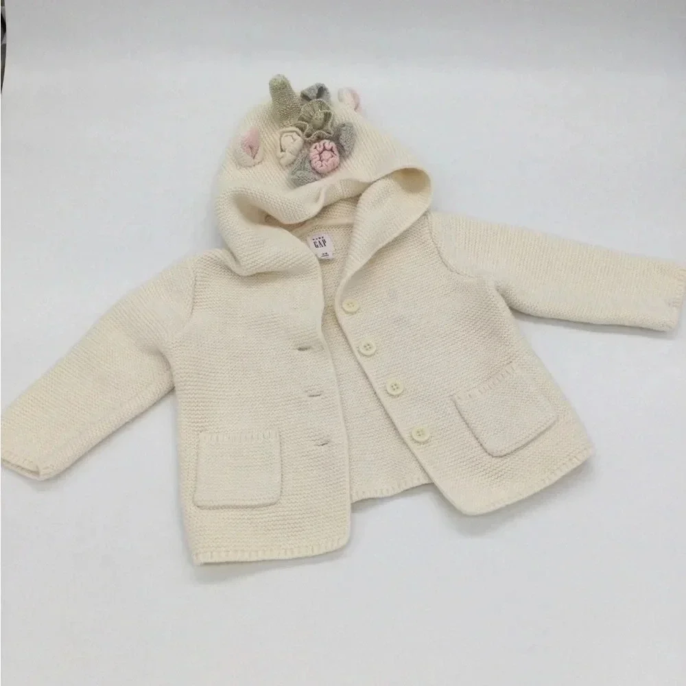 Baby Gap Cream Unicorn Sweater size 12-18M